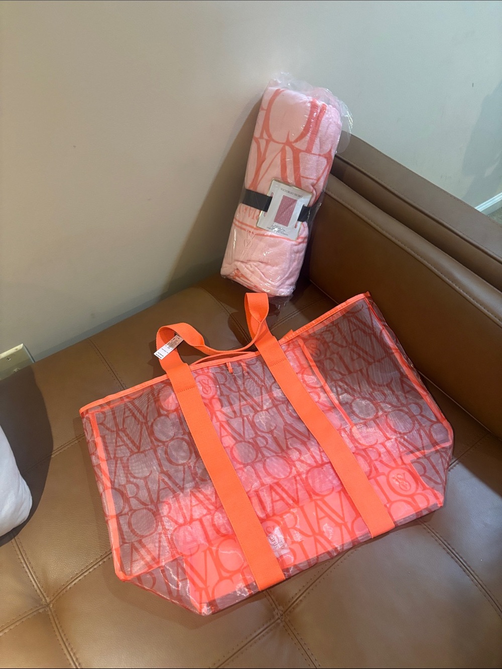 brand new victoria secret beach bag and blanket / towel